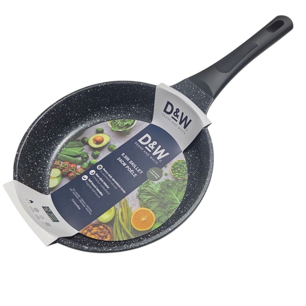 D&W Deane And White Cookware 9.5in Frying‎ Pan Skillet Nonstick Interior Black
